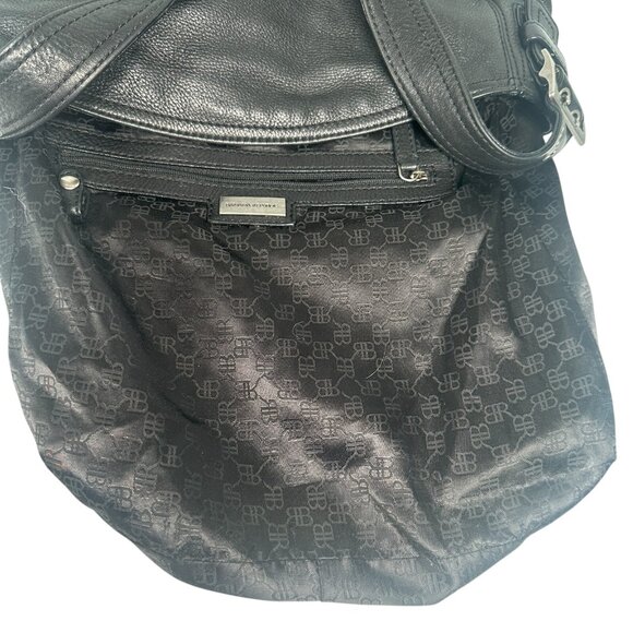 BANANA REPUBLIC Black Soft Pebbled Leather Hobo Shoulder Strap Handbag - Picture 5 of 16